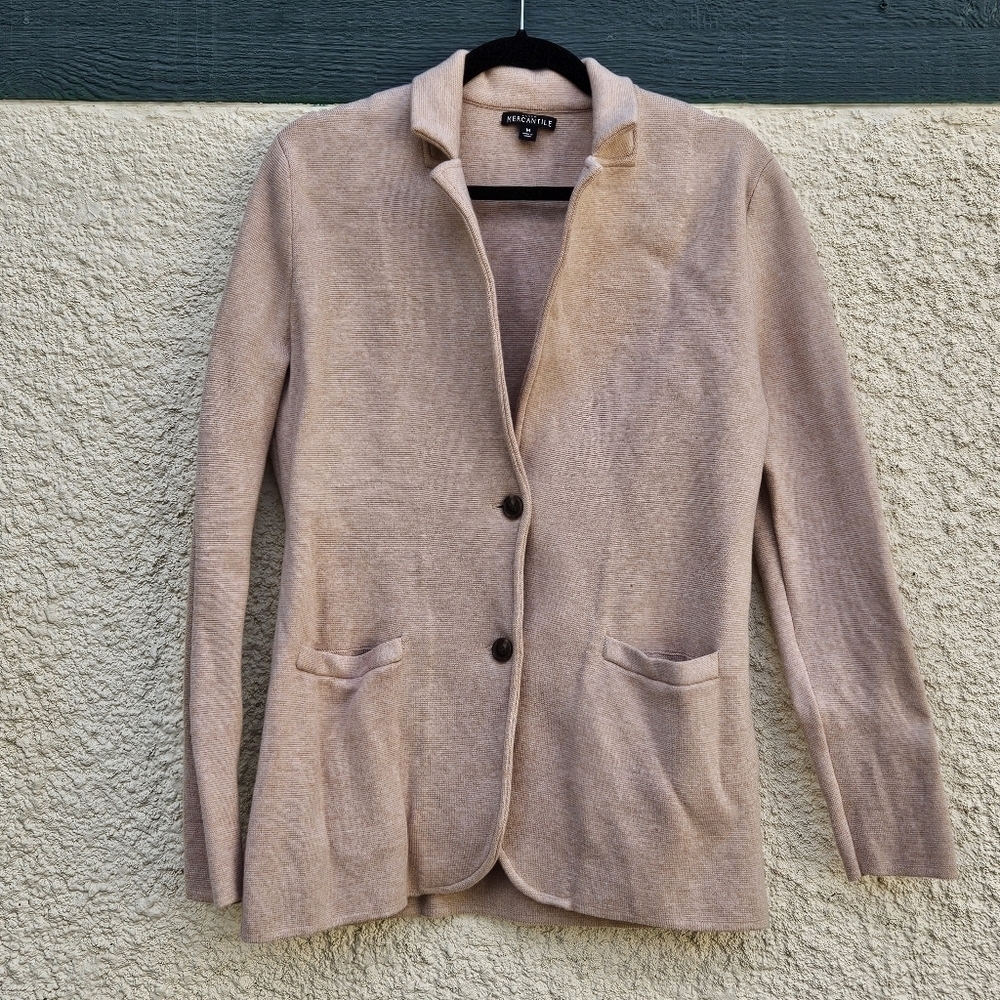 J. Crew Mercantile tan cotton sweater blazer medium